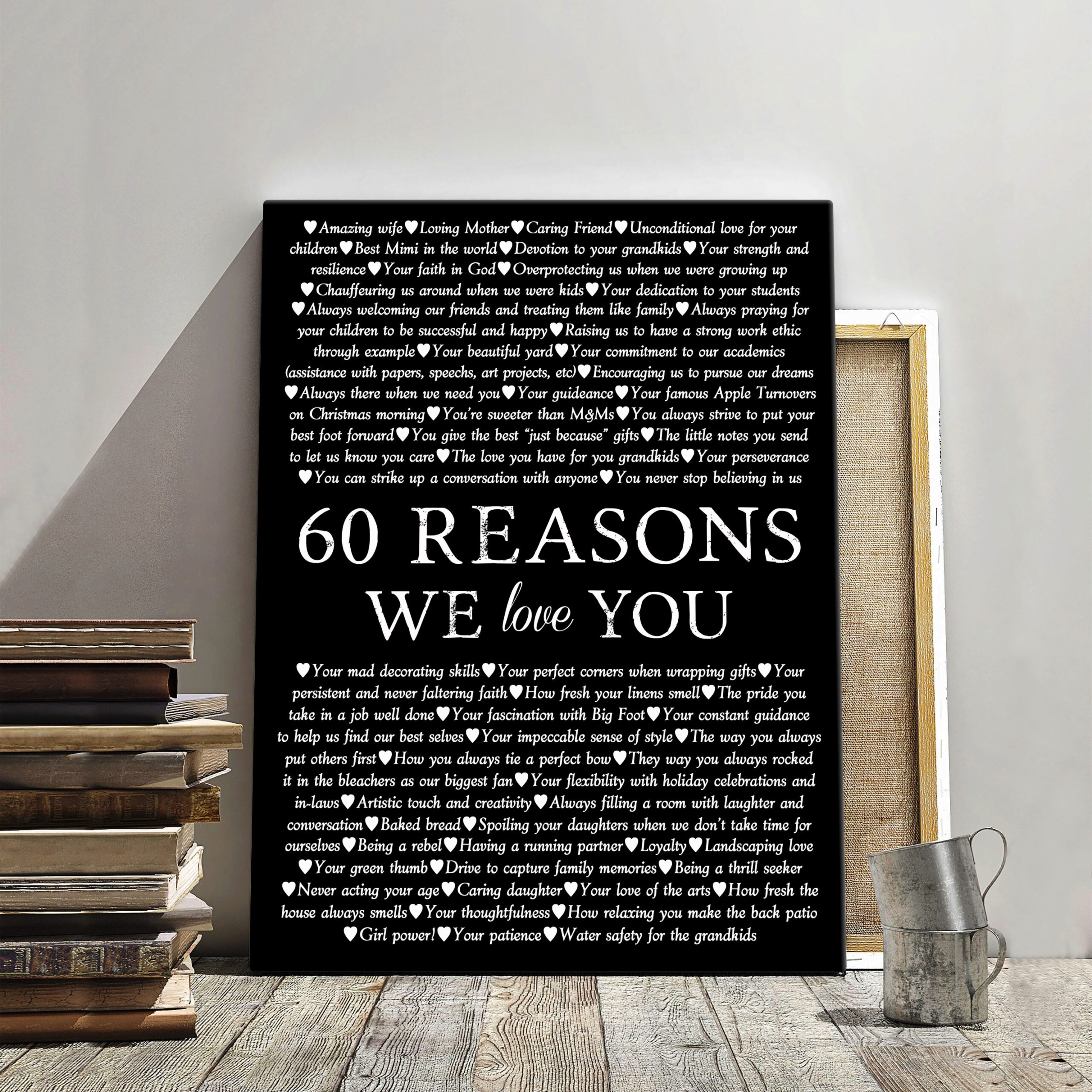 60 reasons we love you, 60 Birthday Gift, Custom Birthday Gift Idea