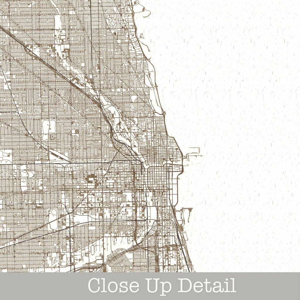 Minimalistic map poster, Chicago map framed, City maps poster, Chicago